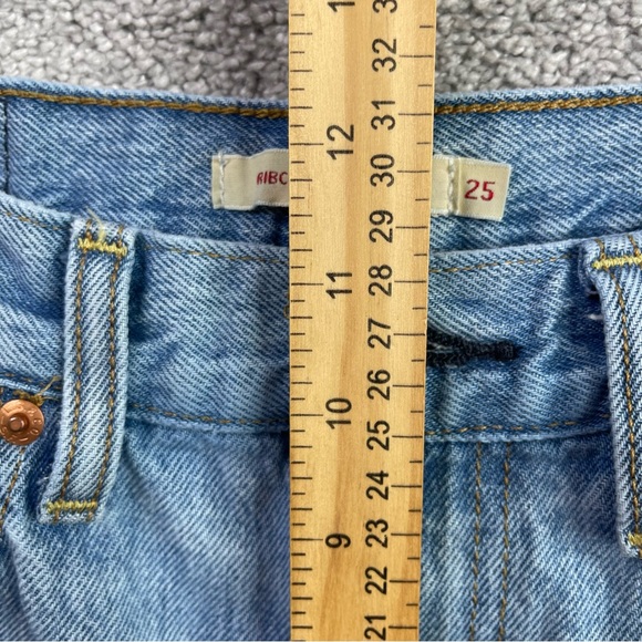 Levi’s Ribcage Wide Leg Jeans 25 High Rise Light Wash Denim - Picture 9 of 12